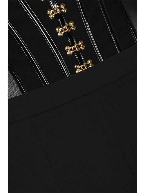 Pantaloni in crepe con ganci gioiello Elisabetta Franchi | PA13257E2110